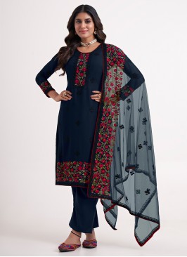 Vibrant Navy Blue Sangeet Salwar Kameez