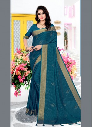 Vibrant Satin Silk Swarovski Traditional Saree