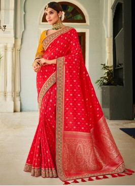 Vibrant Weaving Banarasi Silk Saree