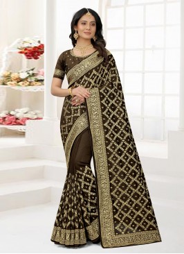 Vichitra Silk Weaving Green Classic Designer Saree