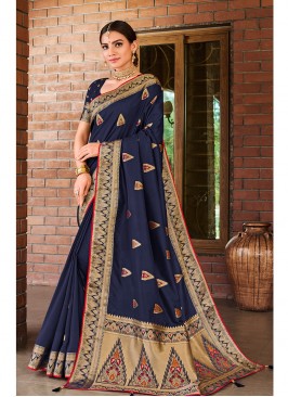 Violet Color Silk Classic Saree