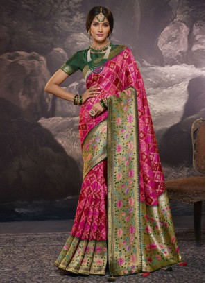 Viscose Classic Saree in Pink