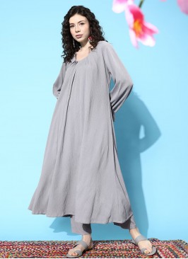 Viscose Grey Designer Kurti