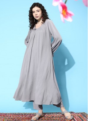 Viscose Grey Designer Kurti