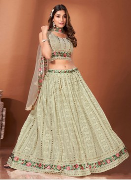 Viscose Handwork Sea Green Lehenga Choli