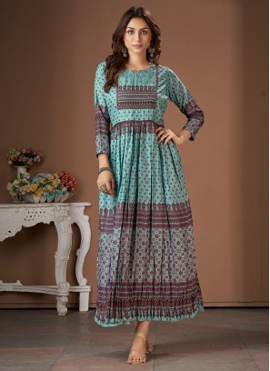 Viscose Multi Colour Party Wear Kurti