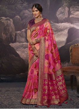 Viscose Saree in Multi Colour