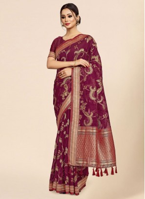 Viscose Saree in Purple