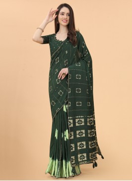 Viscose Weaving Classic Saree in Green