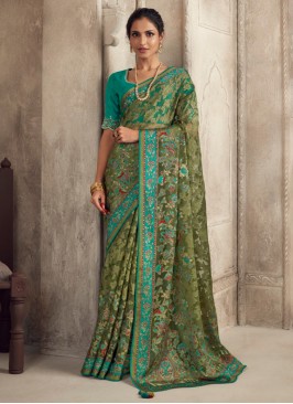 Vivacious Organza Patch Border Contemporary Saree