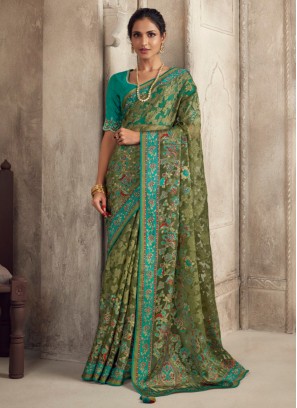 Vivacious Organza Patch Border Contemporary Saree