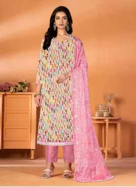 Vivid Cotton Ceremonial Trendy Salwar Kameez