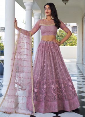 Vivid Thread Work Net Lehenga Choli