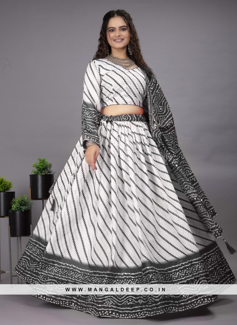 Black & White color Cotton Silk Navratri Special 2023 Lehenga choli  collection-chantamquoc.vn