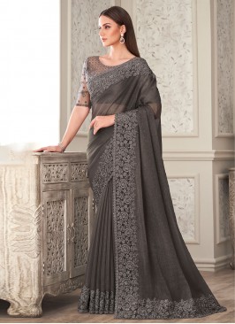 Voguish Grey Silk Saree