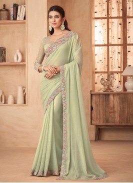 Voguish Sea Green Designer Saree