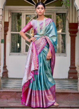 Voluptuous Blue Weaving Saree