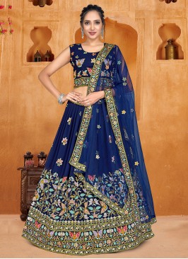 Voluptuous Georgette Embroidered Designer Lehenga Choli