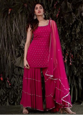 Voluptuous Georgette Mukesh Designer Palazzo Salwar Suit