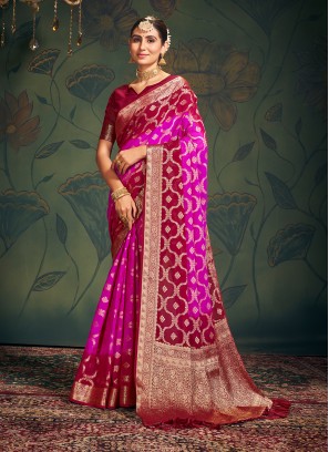 Weaving Pure Georgette Trendy Saree in Multi Colour