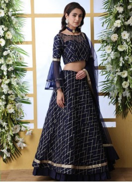 Wedding Bridal Wear Blue Color Designer Lehenga Choli