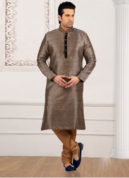 Wedding Function Wear Beige Color Kurta Payjama
