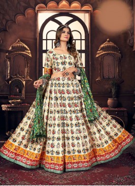 Wedding Function Wear Cream Color Lehenga Choli