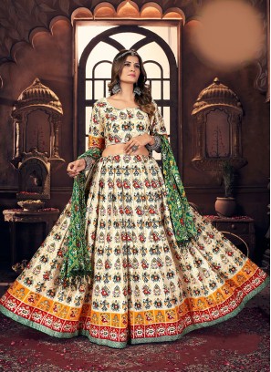 Wedding Function Wear Cream Color Lehenga Choli