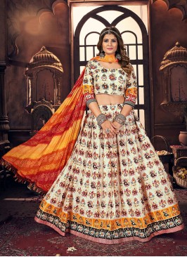 Wedding Function Wear Cream Color Lehenga Choli