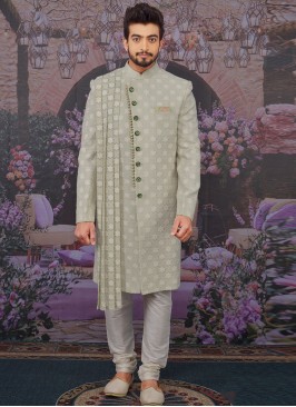 Wedding Function Wear Green Color Designer Sherwan