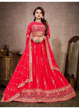 Wedding Function Wear Pink ColorViscose Georgette Lehenga Choli