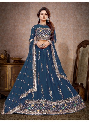 Wedding Function Wear Teal Color Silk Embroidered Lehenga Choli