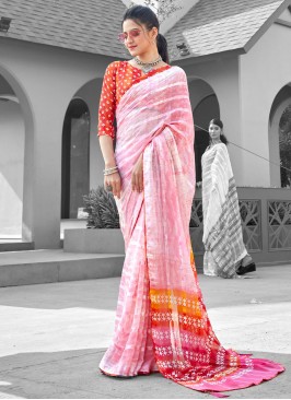 Weight Less Trendy Saree in Pink