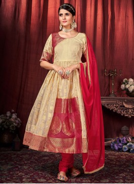 Whimsical Art Silk Woven Salwar Suit