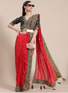 Whimsical Embroidered Festival Designer Traditional Saree