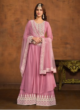Whimsical Pink Palazzo Salwar Suit