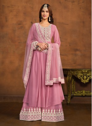 Whimsical Pink Palazzo Salwar Suit