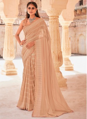 Whimsical Weight Less Cream Weaving Classic Saree