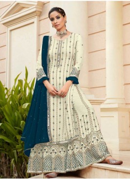 White Color Embroidered Sharara For Girl