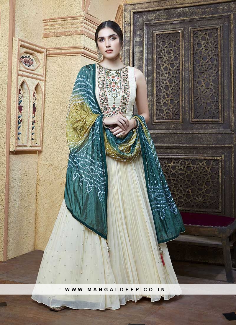 Pure Chiffon Bandhani Gown – Orgenza Store