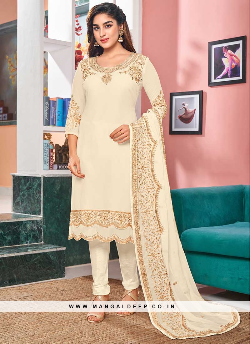 White Color Georgette Salwar Suit