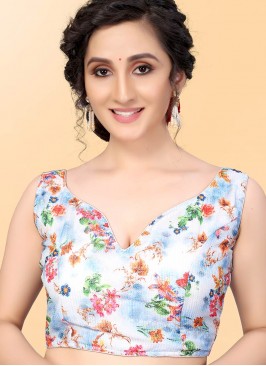 White Color Georgette Sequins Work Blouse