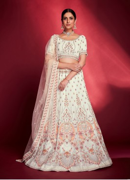 White Color Trendy Lehenga Choli