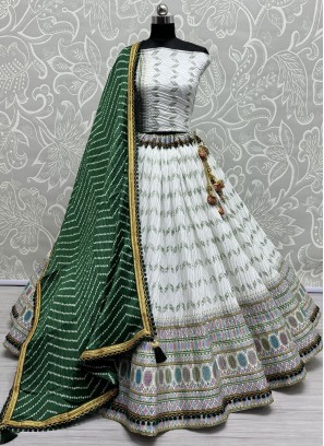 White Color Trendy Lehenga Choli