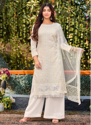 White Color Trendy Salwar Kameez