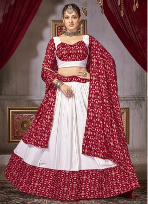 White Cotton Lehenga Choli