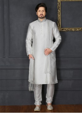 White Embroidered Kurta Pajama