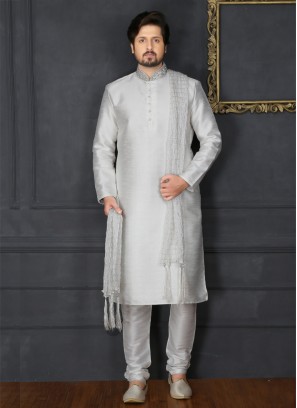 White Embroidered Kurta Pajama