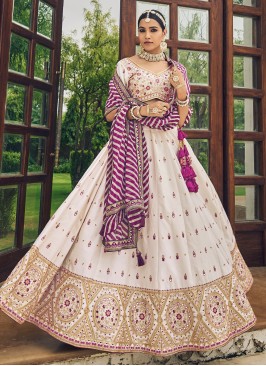 White Engagement Trendy Lehenga Choli