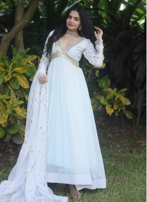 White Sequins Festival Designer Gown